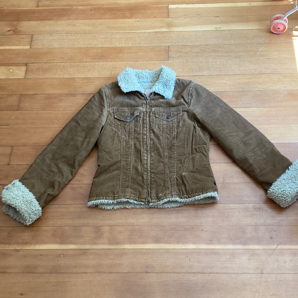 Abercrombie & Fitch Brown Sherpa Corduroy Jacket Y2K